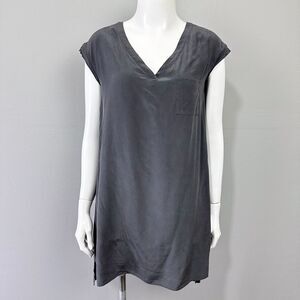 CHASER Washable‎ Silk Dress Size XS Sleeveless Minimalist Gray Artsy Shift Edgy